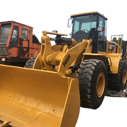 Подержанный гидравлический фронтальный погрузчик CAT 966h гусеничная техника 6-тонный насос с номинальной нагрузкой основные компоненты колесные погрузчики