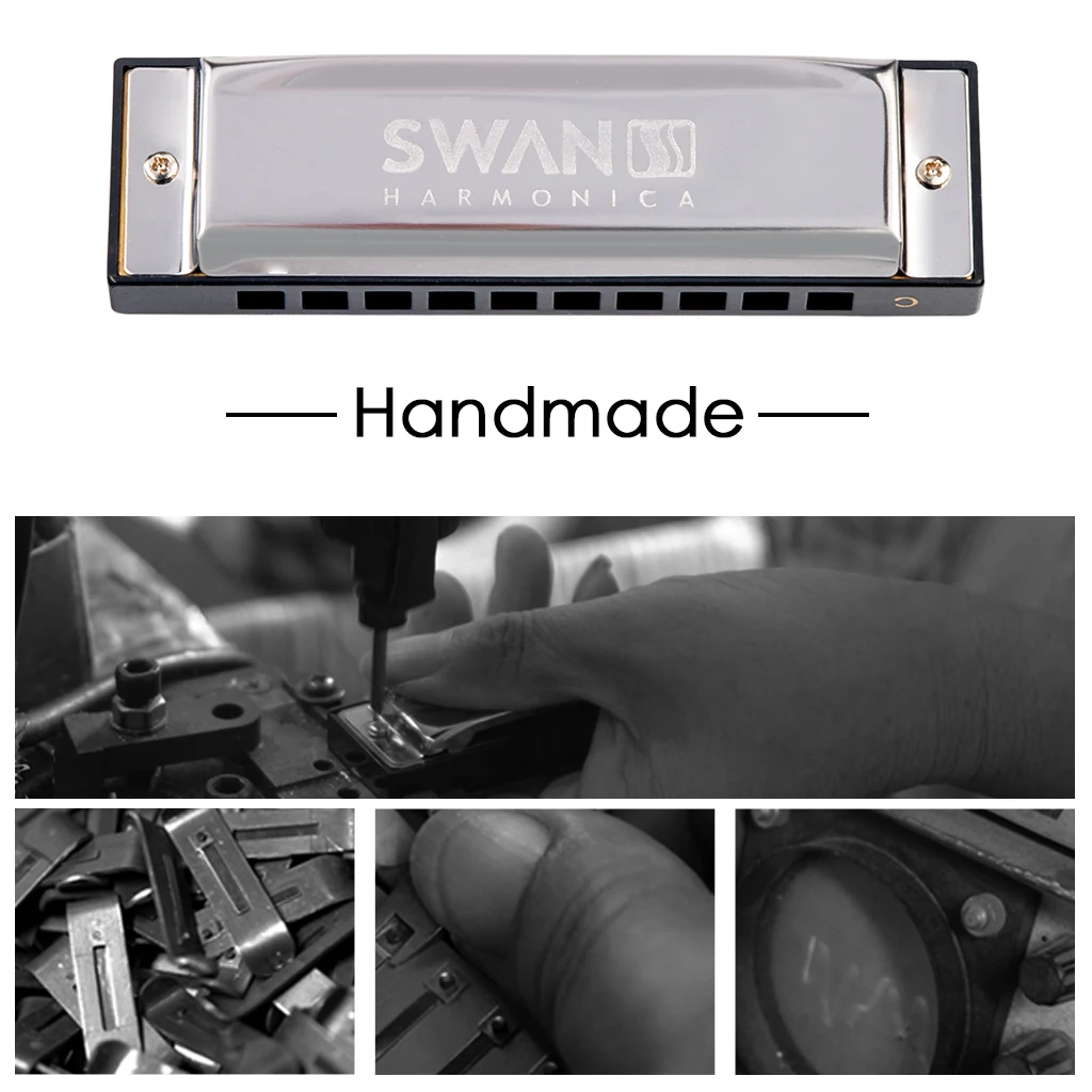 Гармоника NAOMI SWAN для взрослых гармоника с 10 отверстиями начинающих и детей коробкой переноски стандартный подарок