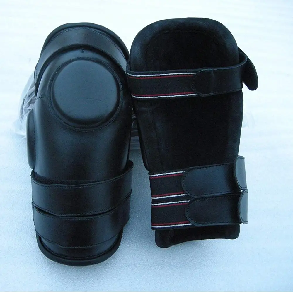 3 Strap Polo & Ridding Knee Guards Leather and Padded 100% Real Leather
