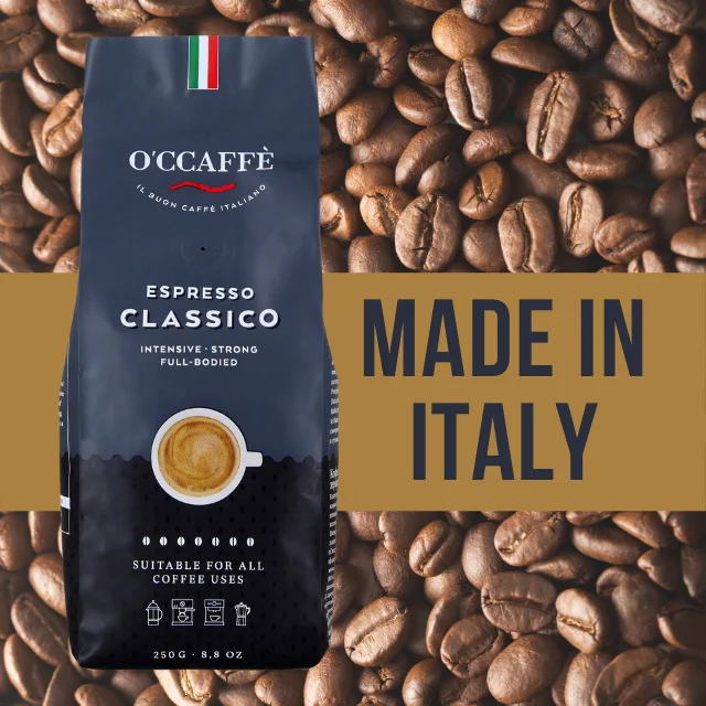 Best Quality Occaffe 80% Robusta 20% Arabica Classic Italian Espresso Coffee Beans For Moka Pot
