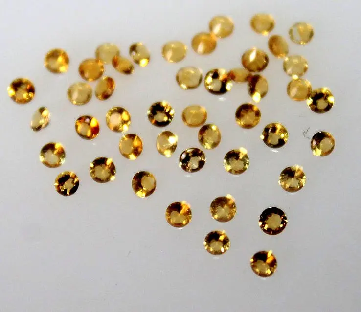 Natural Citrine Faceted Round shape loose gemstone Diamond Cut cabochon for making jewelry wholesale price