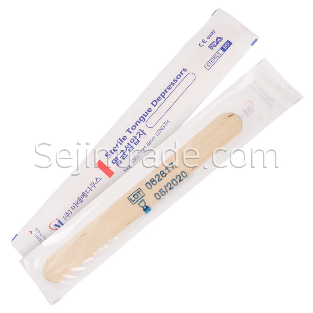 
High quality Smooth Sueface Sterile medical use disposable adult/children Sterile Tongue Depressors(Wood) 