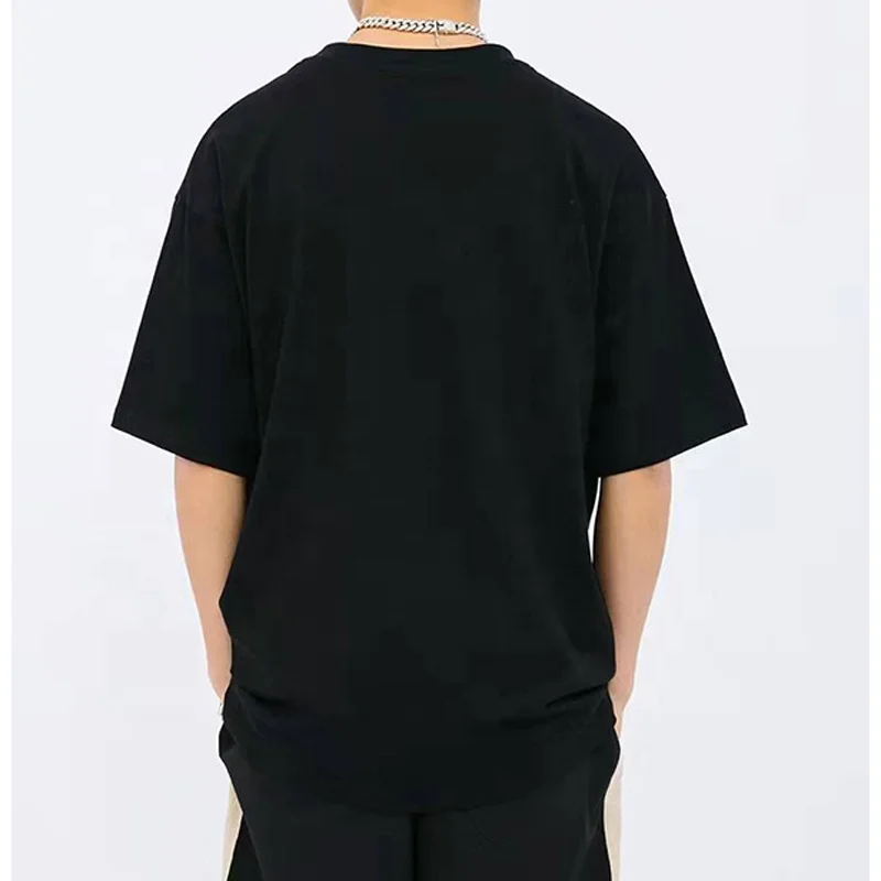 Wholesale Custom Fashion Men cheap low moq rhinestone street style rhinestone transfer t-shirt for men