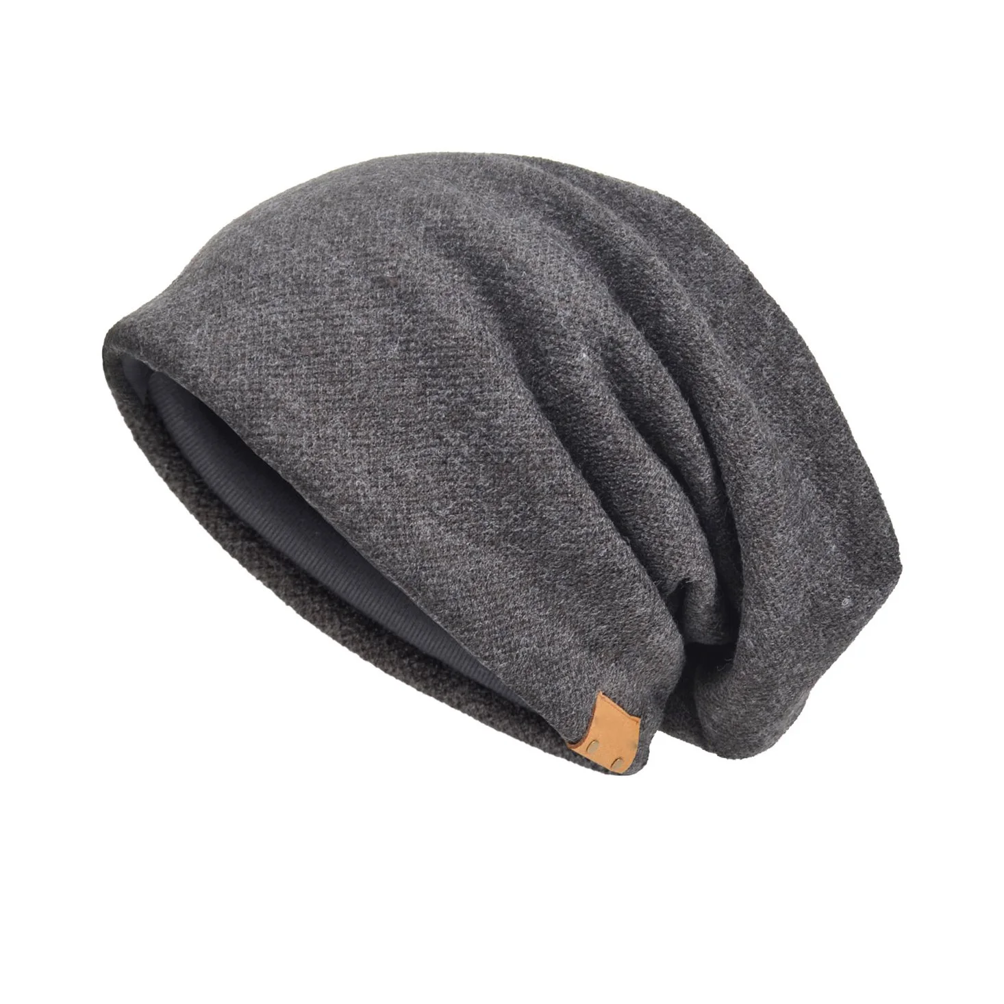 2023 New Arrival Winter Wear Acrylic Hot Sale Knitted Beanie Caps For Men Black Color Wool Made Caps