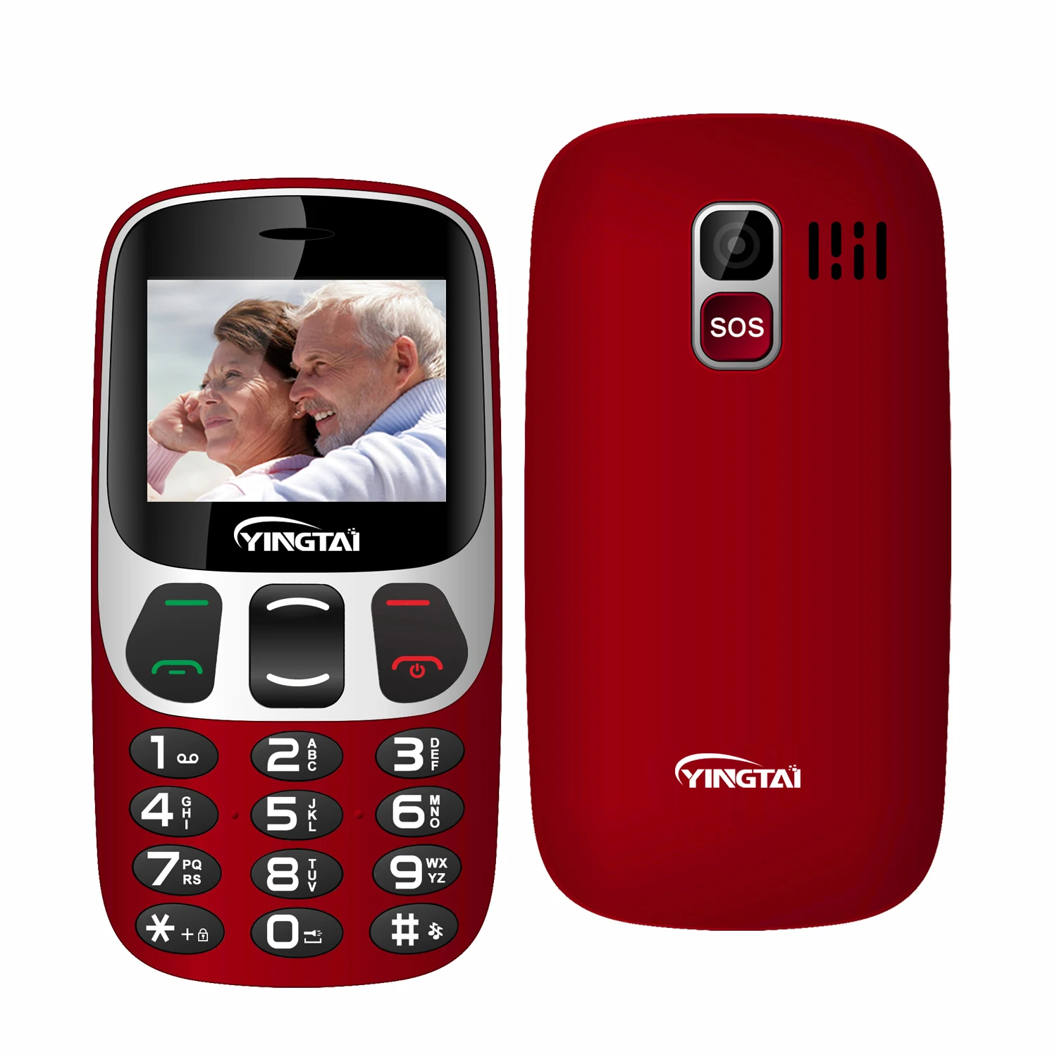 2.4 inch senior bar mobile phones with big buttons Curved Edge screen