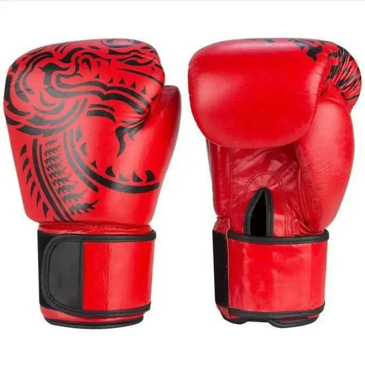 
Fashion PU Leather Boxing gloves for Training Martial Arts New Black Red OEM Logo Thai Color Material Adults People Origin Type 