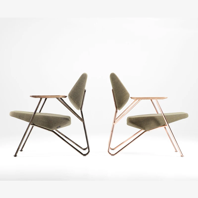  Скандинавский синий современный скандинавский стул для отдыха с металлической основой 690-LC N002