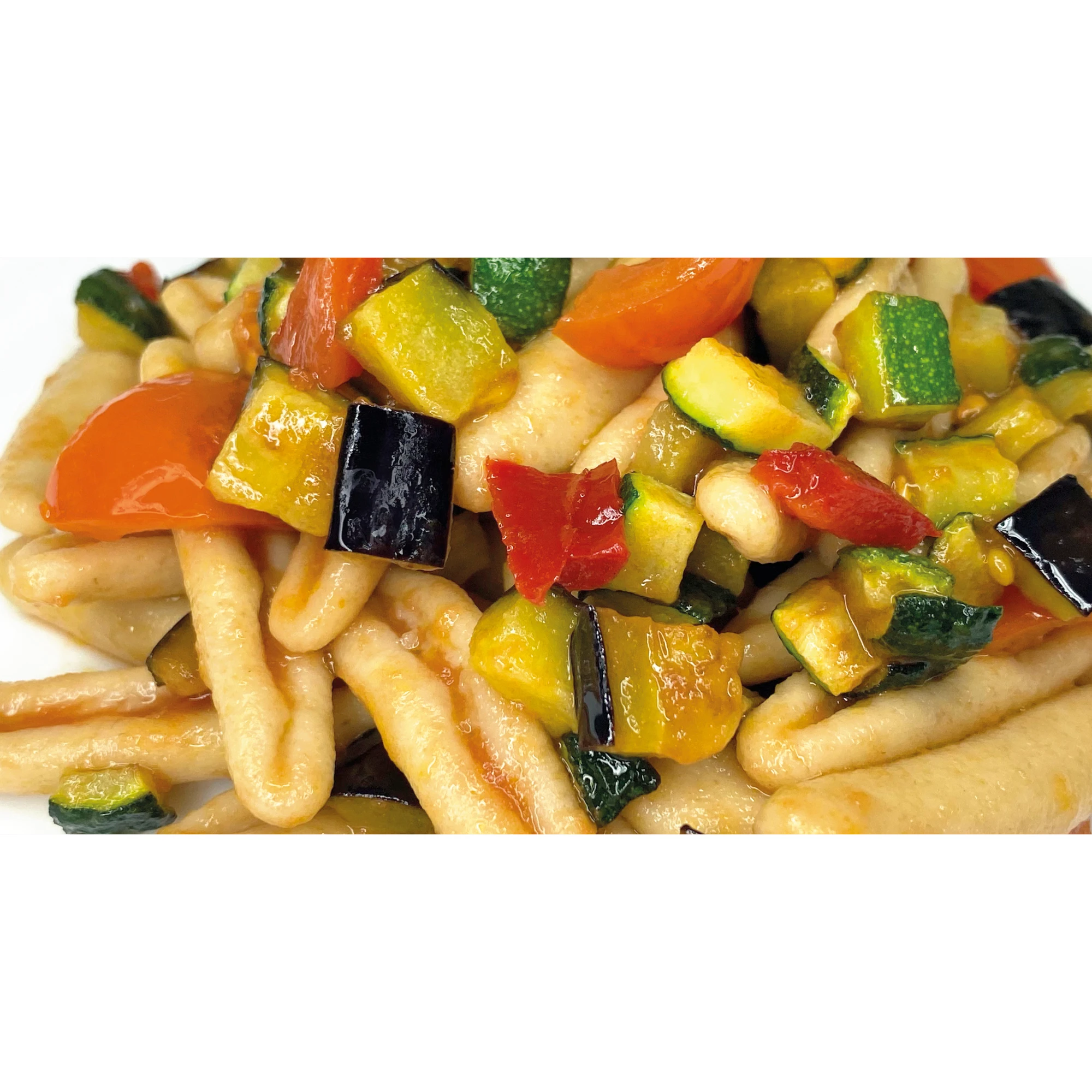 High Quality italian food Vegan gluten free Vegetarian instant food  Fresh Pasta Fusilli chickpeas with vegetable sauce  300 gr