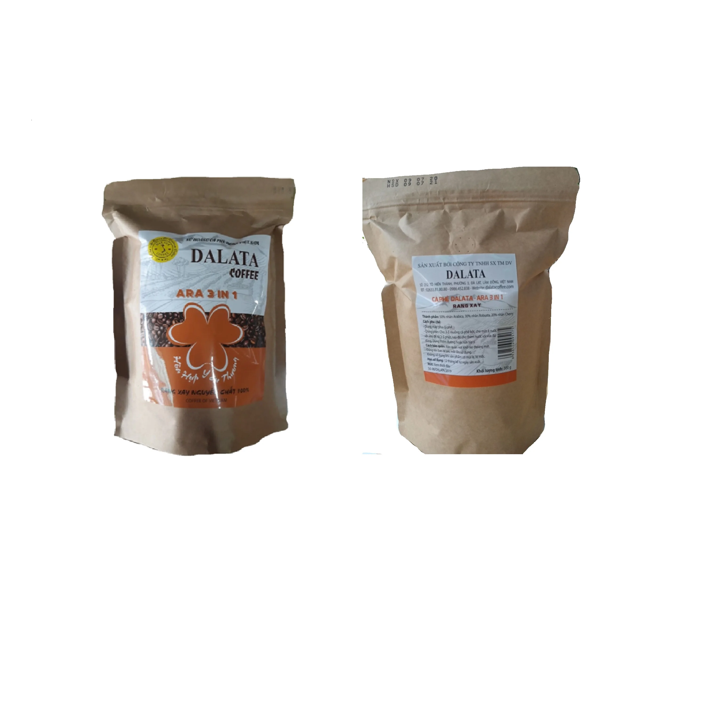 0.25 kg Bag Powder Of Brown Coffee Mix 3 in 1 50% Arabica 30% Robusta 20% Cherry Vietnam Agriculture Caffeinated Feature