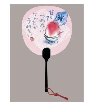 Heart-warming Traditional Arts and Crafts Greeting Card Uchiwa Shape