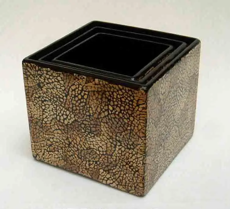 
Set of 3 square egg-cell containers, Vietnam handicrafts, suitable for houseware, home-decor, tableware, kitchenware. 