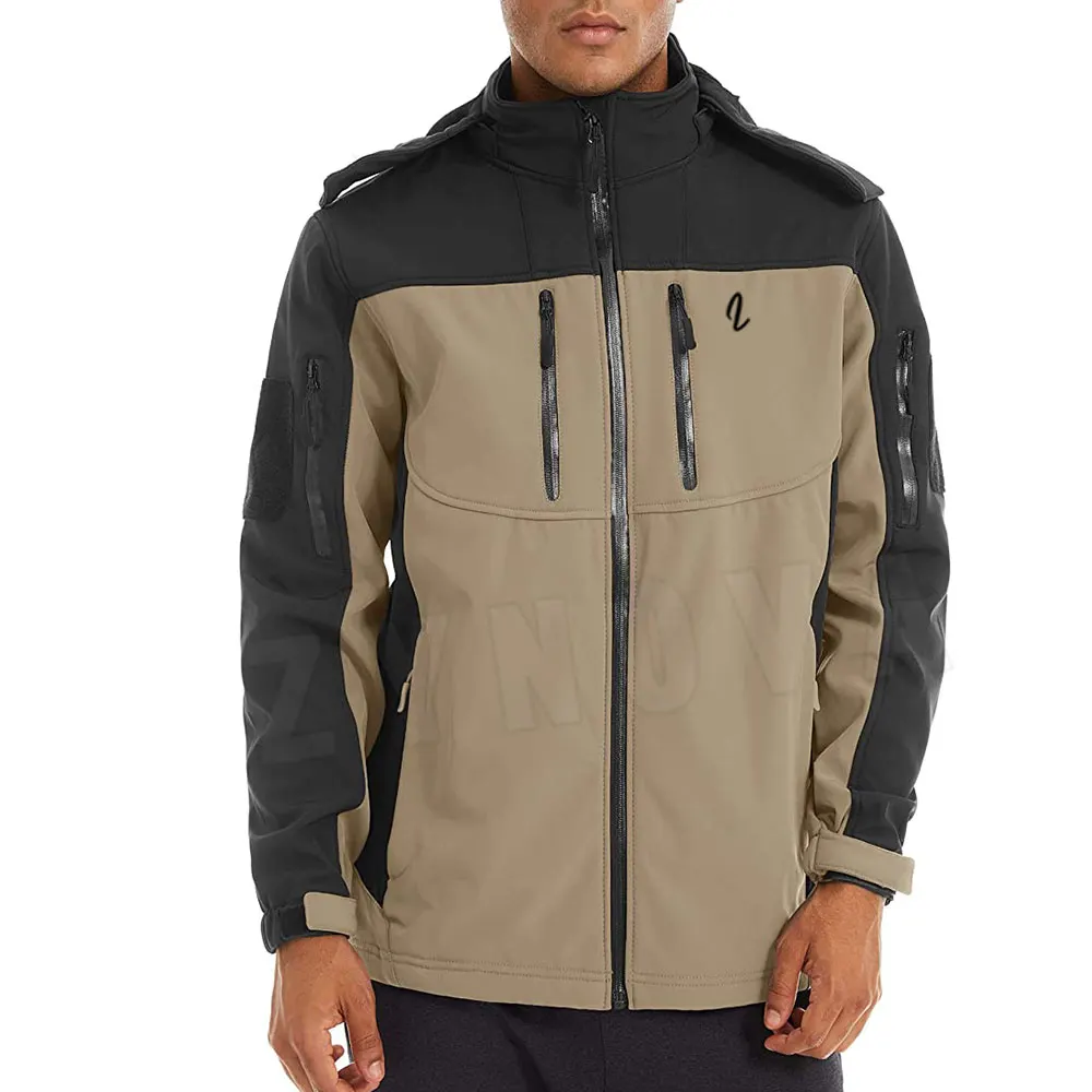 
Custom Print New Softshell Jacket Men Waterproof Windproof Thermal Fleece Outdoor Hooded Jacket Windbreaker Jacket 