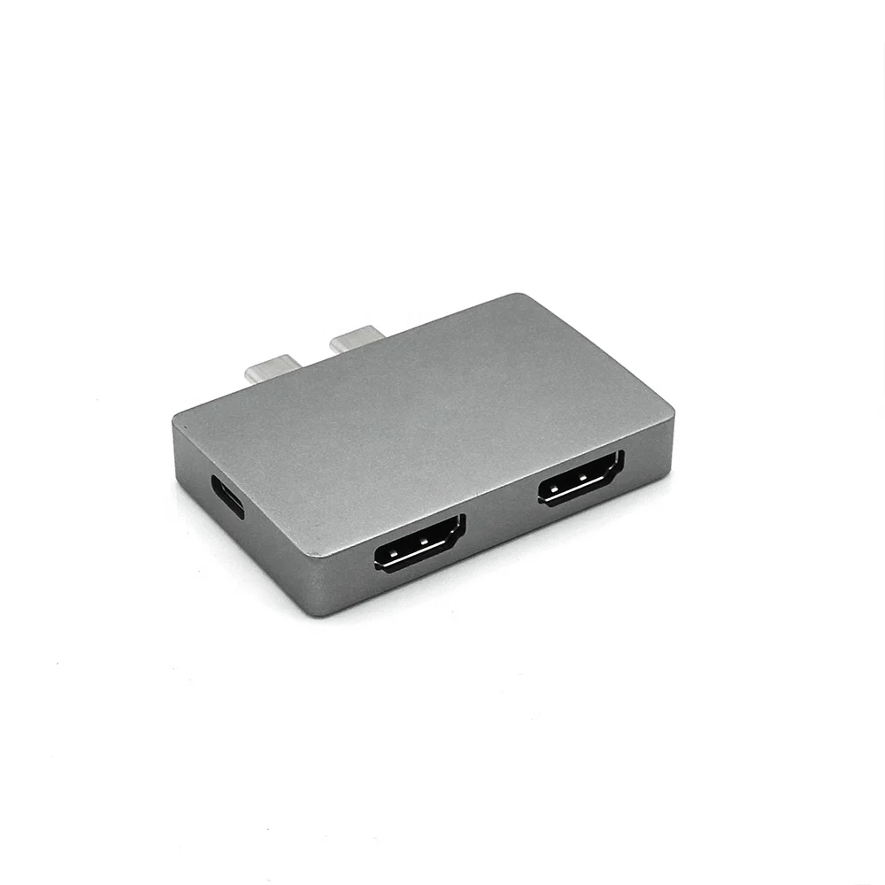 4K 2-in-2 USB-C Hub Type C to Dual HDMI charging Adapter