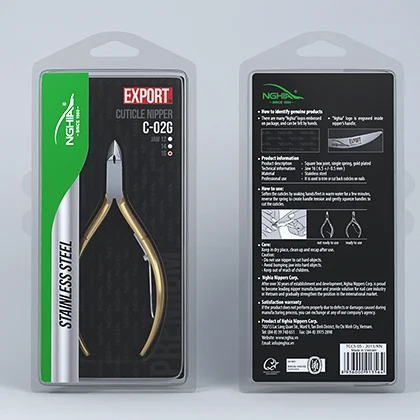 Stainless Steel Gold Plated Export Cuticle Nipper C-02G NGHIA NIPPERS High Quality Colorful Ladies Nippers Gift Set Vietnam OEM