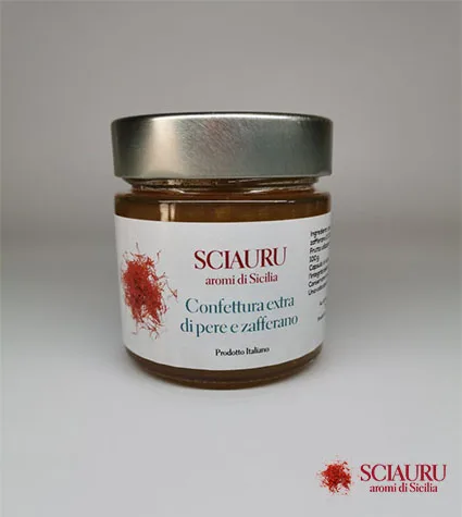 All Natural Pear and Italian Saffron Fruit Jam - Locally sourced in Italy