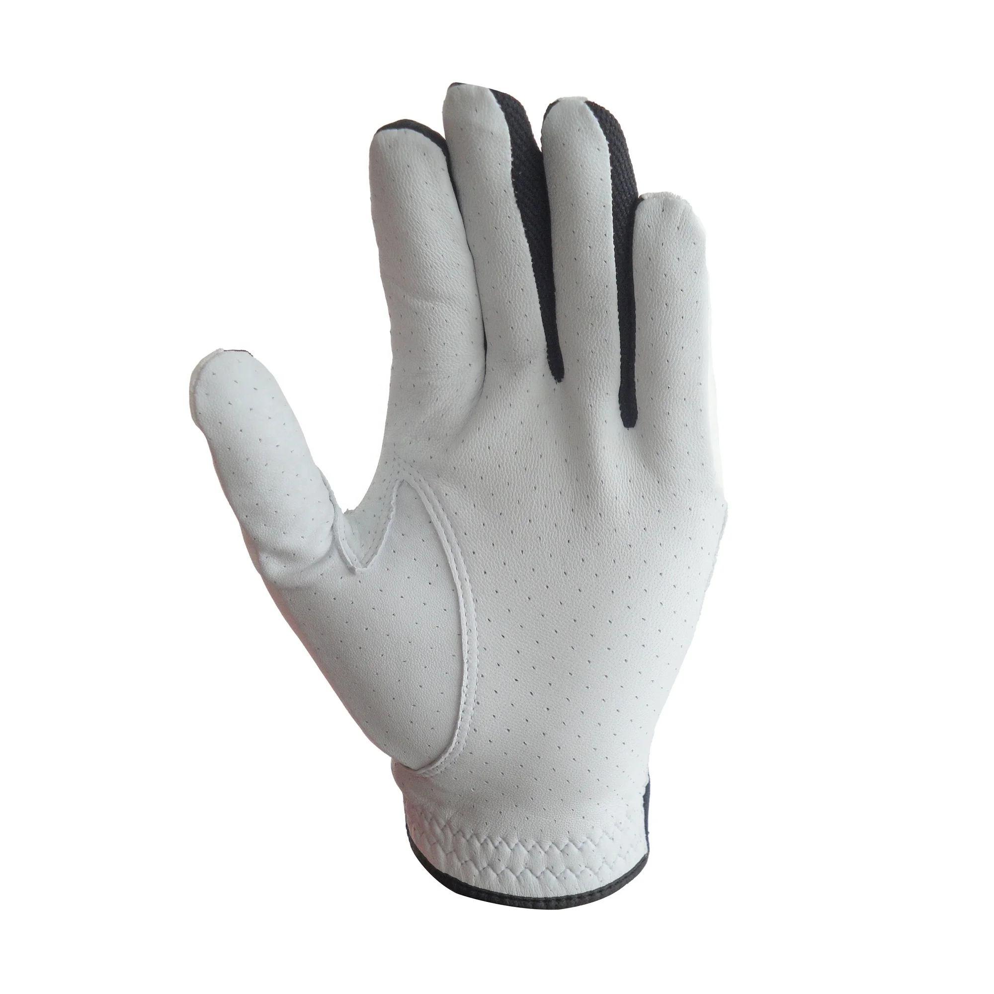 AAA Custom Logo Golf Glove Cabretta Leather and Fabric with PU for Left Hand Sports and Gym Use