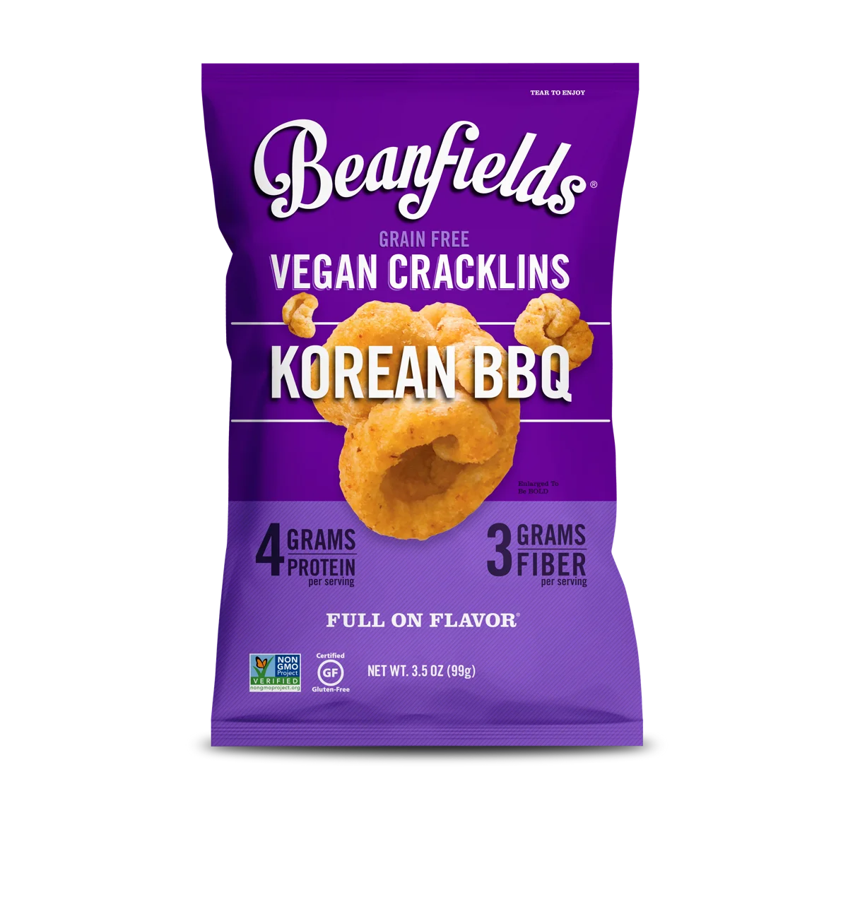 
Bean Chips Beanfields Korean BBQ Vegan Grain Free Cracklins 3.5oz Case Made In USA 