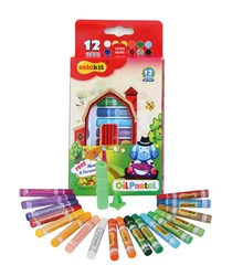 12 Colors Oil Paints Art Supplies Office & School Supplies Multi-colors Crayons Oil Pastel OP-C011 for Kids