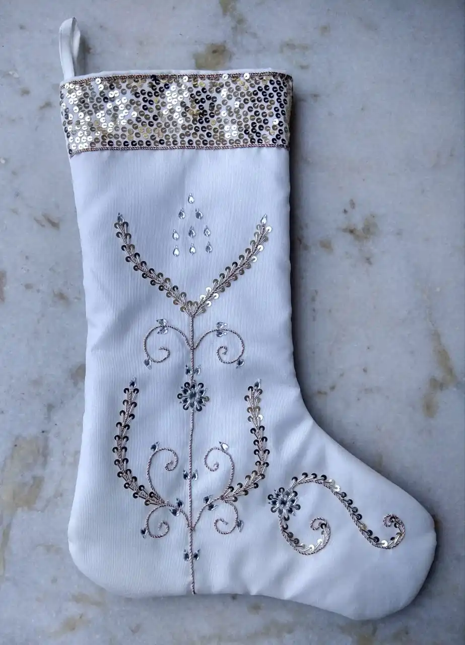 Traditional Church Embroidered Christmas Stockings