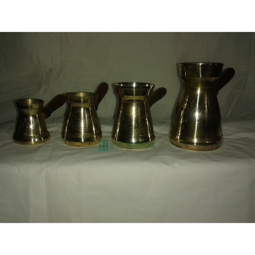 Turkish Tea Pots - Metal - Brass - Turkish Coffee Pots - Silver - Arabic Pots - Convenient - Handmade - Hi-tech International