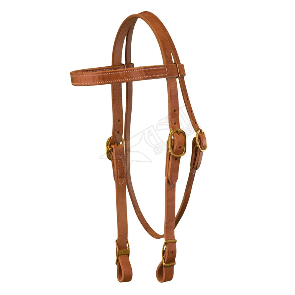 Horse riding equestrian genuine leather brow band bridle headstall Custom Wholesale Nose Ring Horse Bridle Horse Bridle Speed