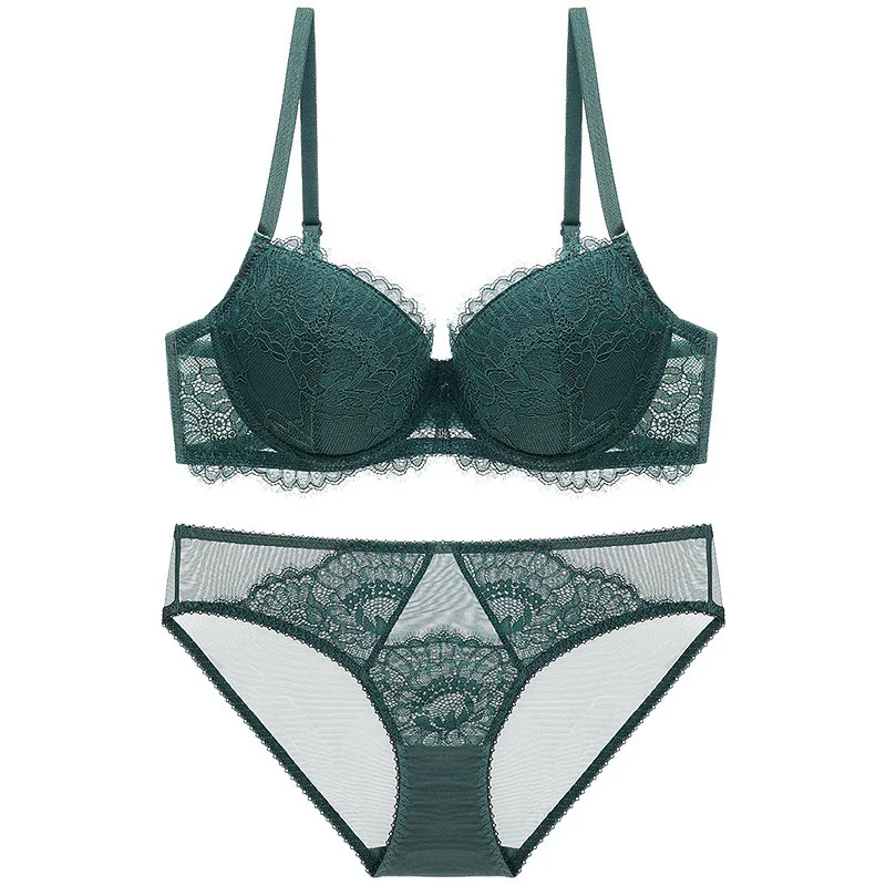 New Design thin cotton cup Sexy Lingerie Set Adult Lace Blossom Push Up Bra Womens Lingerie Bra And Panty Sets