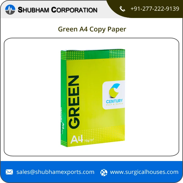Top Quality Best Selling High Brightness 100% Pulp White Green A4 Copy Paper for Wholesale Purchase