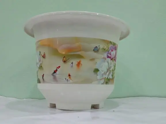 Горшок для растений в форме колокола размером 10 5 дюйма с основанием круглый горшок бонсая сада низкий посадки дренажом пластиковый T/T L/C