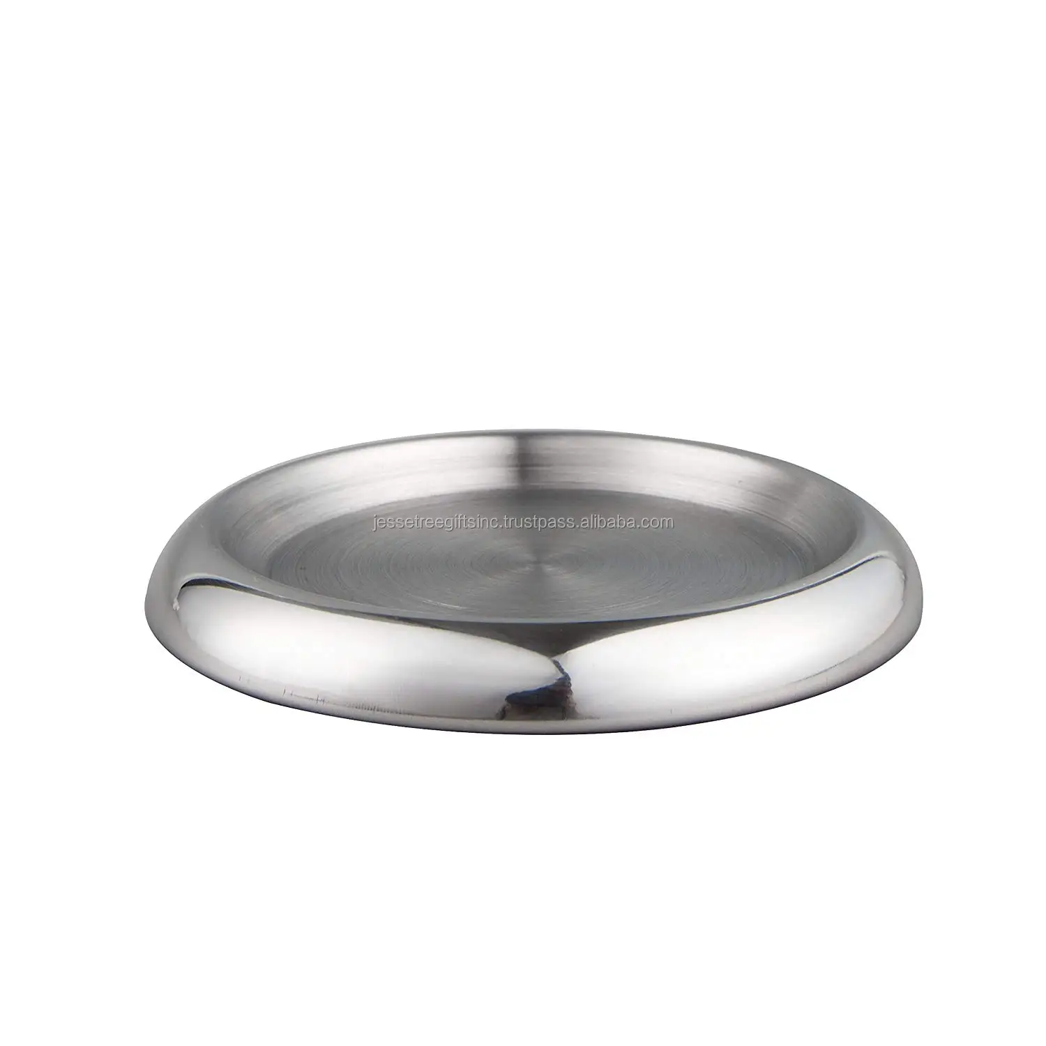 Metal Coaster Set Of 4 Pieces With Matte Polish Finishing Round Shape Plain Design High Quality For Serving Drinks