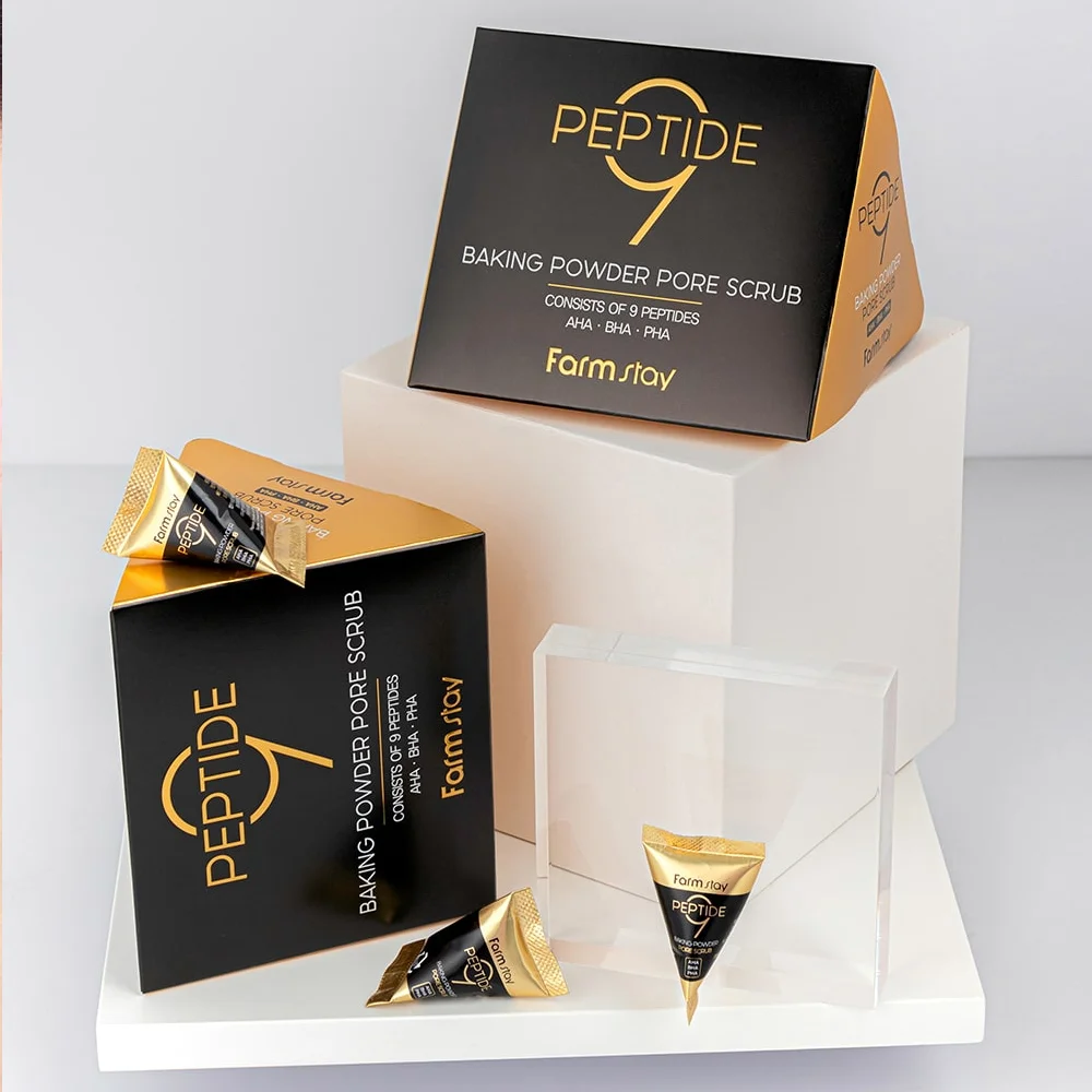 FARMSTAY PEPTIDE9 BAKING POWDER PORE SCRUB  - CPNP made in Korean Cosmetic - Exfoliation Moisturizing Pore Cleaner Nourishing