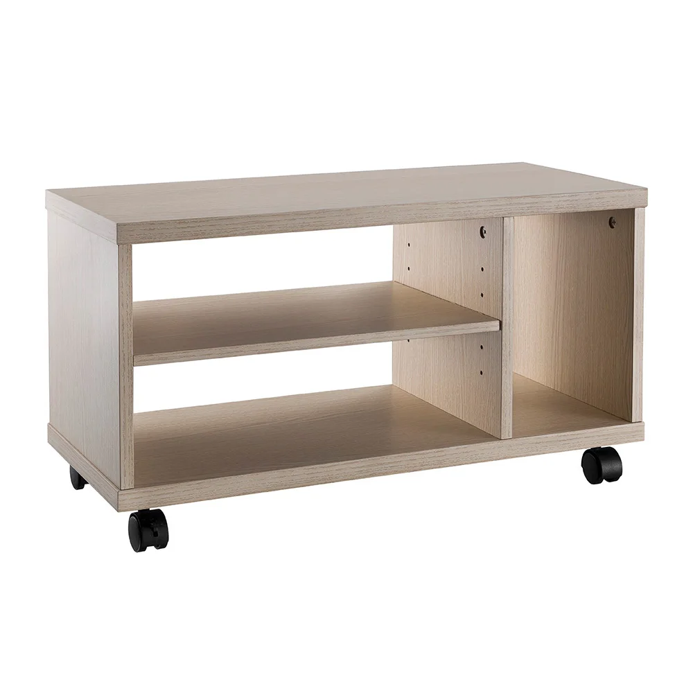 Mobile Wood Media Console TV Floor Stand with Adjustable Shelf With Ample Storage and Mobility
