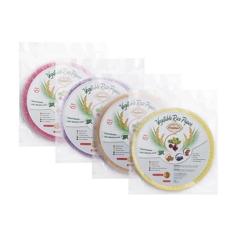 Горячий продукт, Овощная рисовая бумага | Радужная рисовая бумага для приготовления весенних рулонов, обжаренная во фритюре | Специальная еда во Вьетнаме