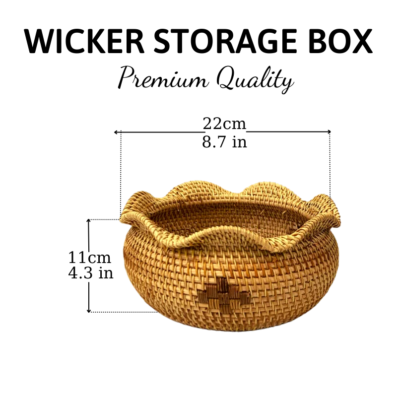 Cheap Price 1 Pcs Hand-Woven Multi-Purpose Rattan Wicker Basket Rattan Box For Organizing With Lid From Vietnam