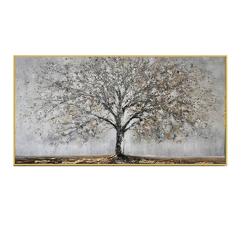 Large Original Oil Painting on Canvas Trees Painting Home Decor ,Golden BloomingTree Paint