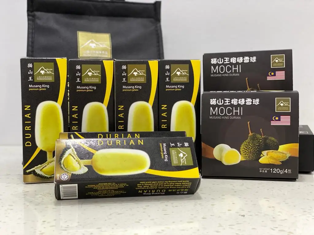 
Popsicle Stick Frozen Durian Premium Musang King Gelato Ice Cream from Fresh Durian Fruit D197 80ml 