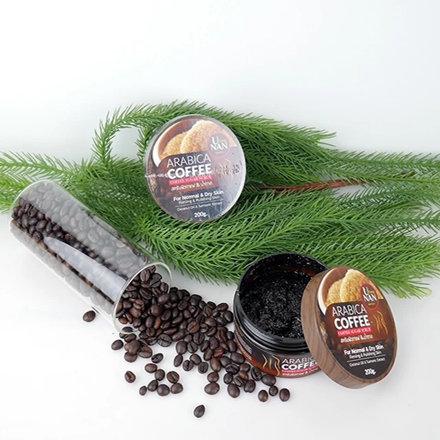 Wholesale OEM Body Scrub Brown Sugar and Coffee, Herbal Body Scrub Thailand Exfoliator 7-20 Days Welcomed Adults Female Saibua