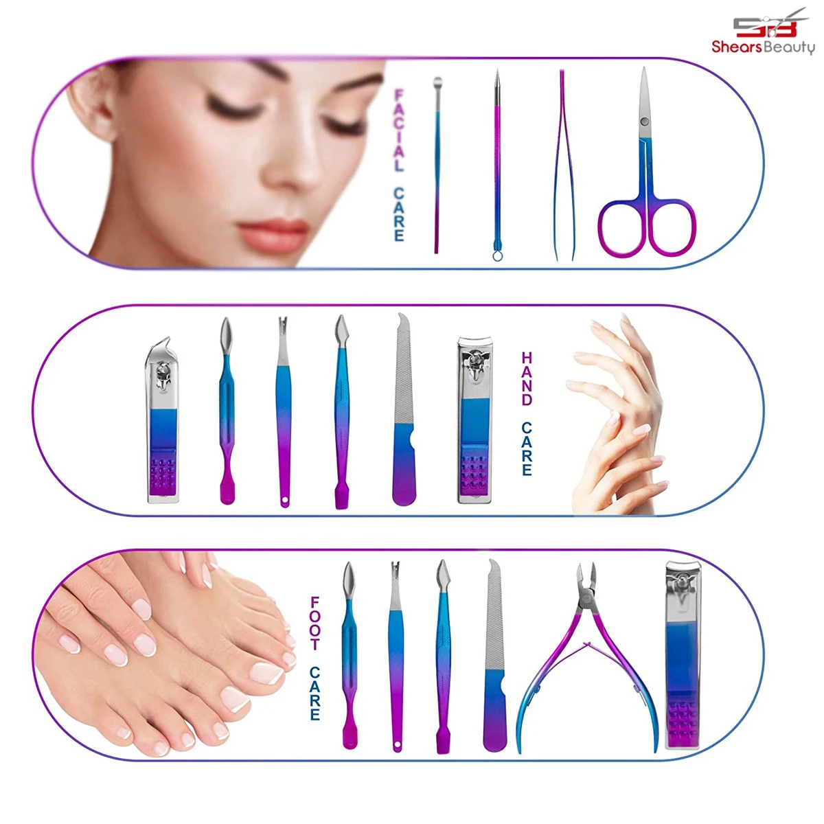 Pedicure Kit 16 In 1 Manicure Kit Professional Nail Kit For Pedicure & Manicure Tools With Toenail Clip