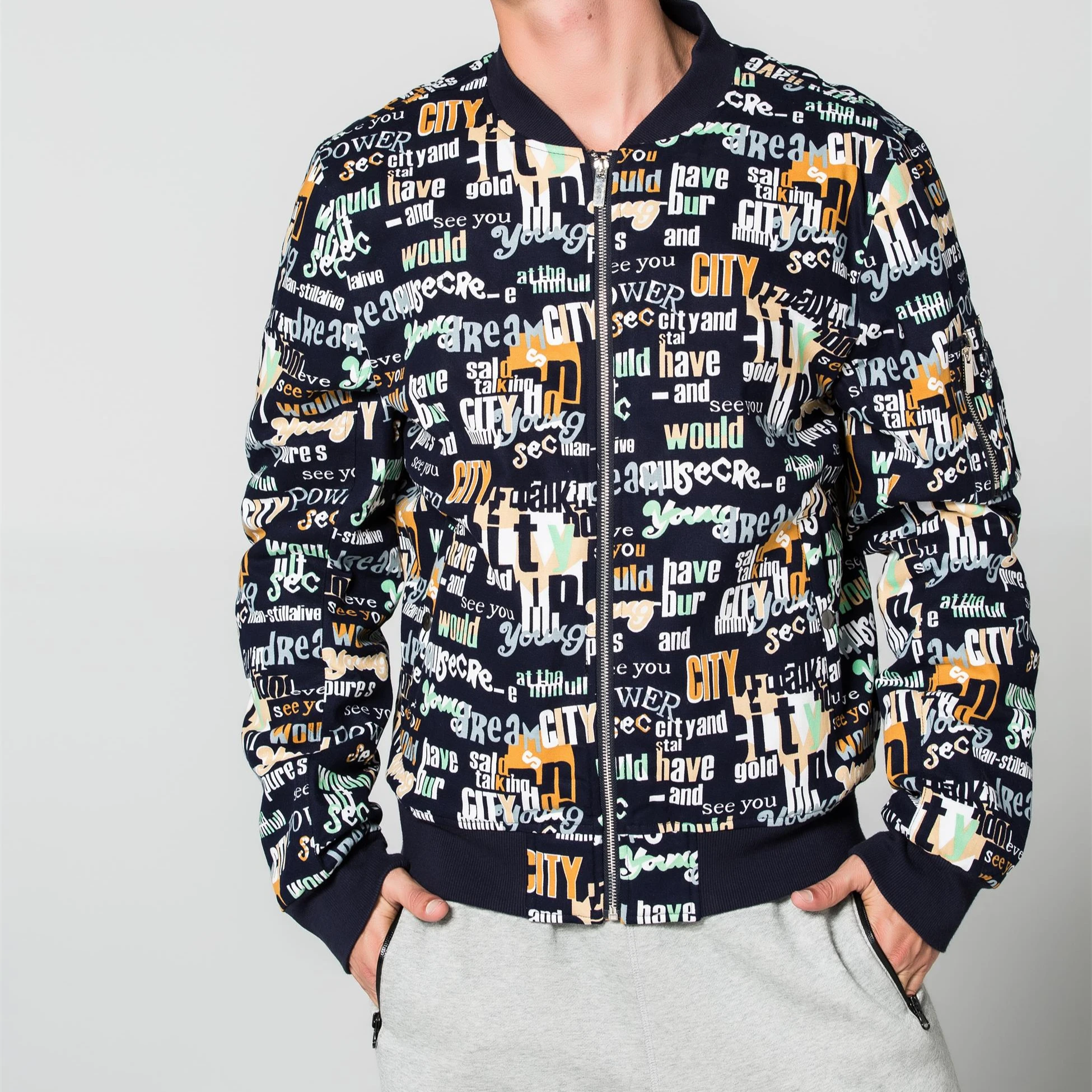 
Куртки с логотипом на заказ, оптовая продажа, зимняя куртка-бомбер с сублимационной молнией, куртка для мужчин 