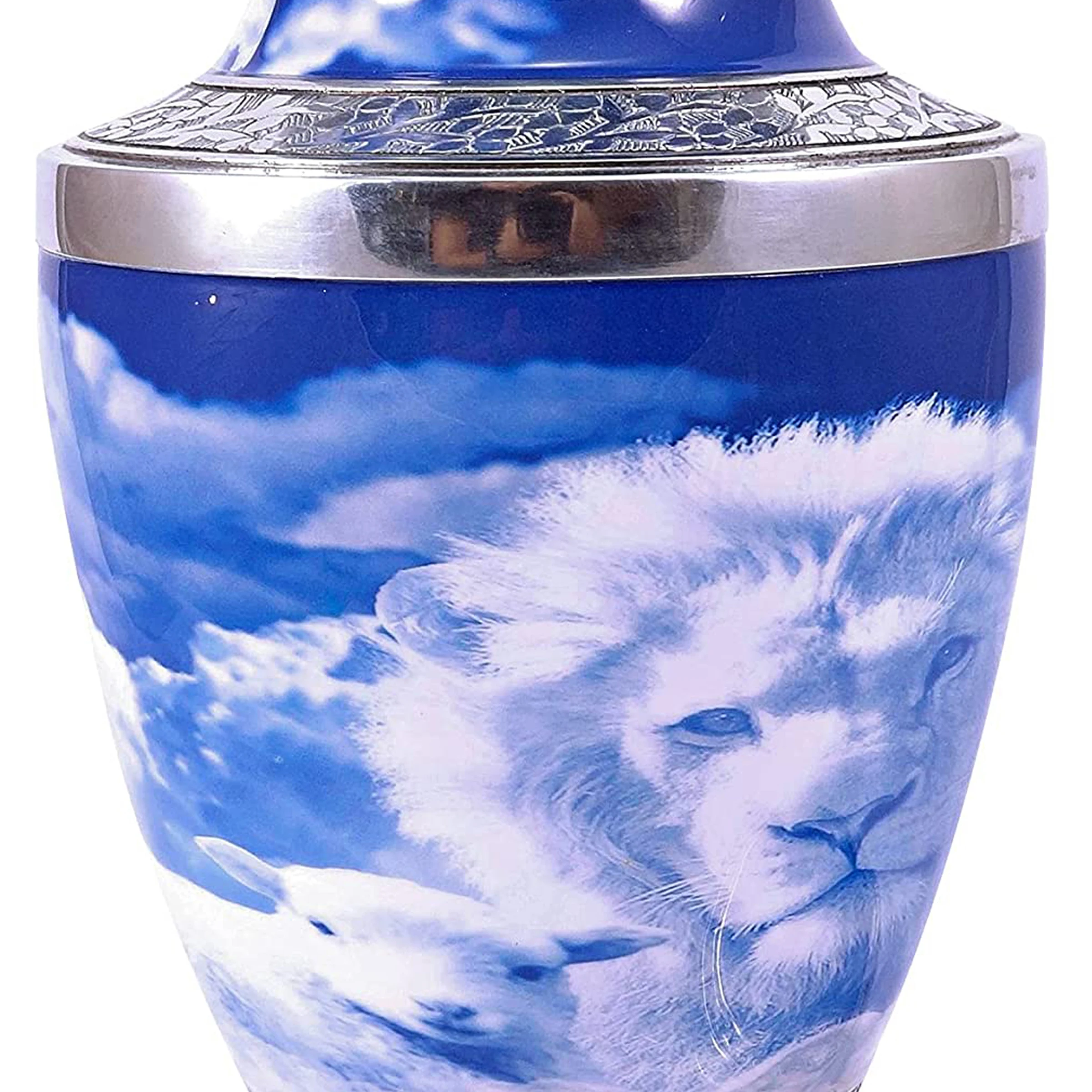 Оловянная большая урна для золы человека прекрасная и скромная ваших близких остается синей патиной