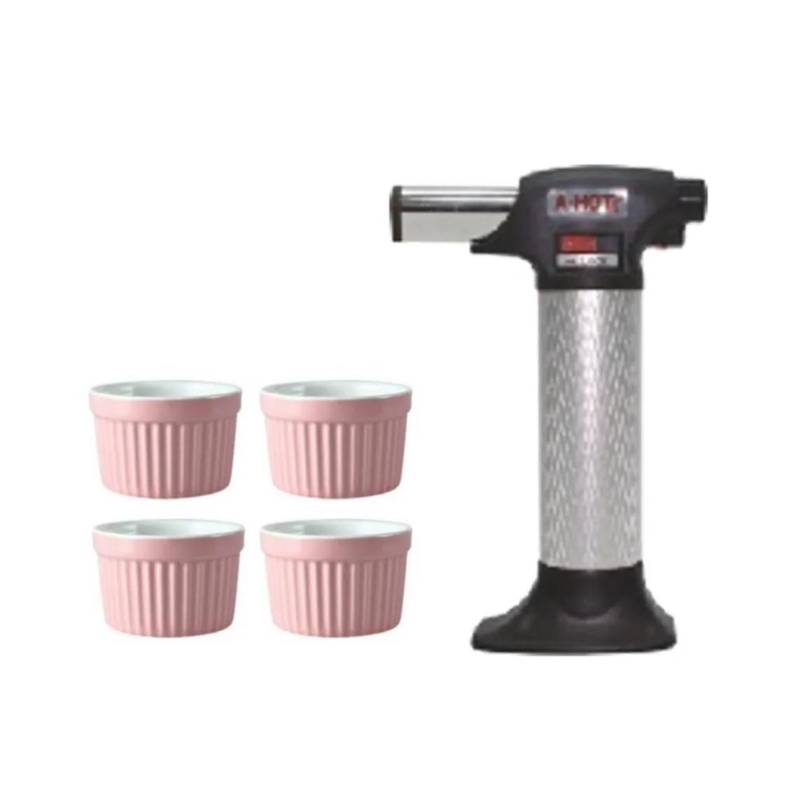 
Marshmallow Burner Torch With Porcelain Ramekins 