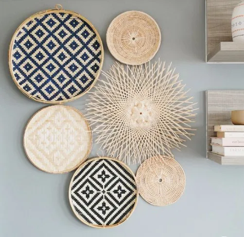  Vietnam wholesale hot bamboo wall hanging decoration with variety of shape size and color