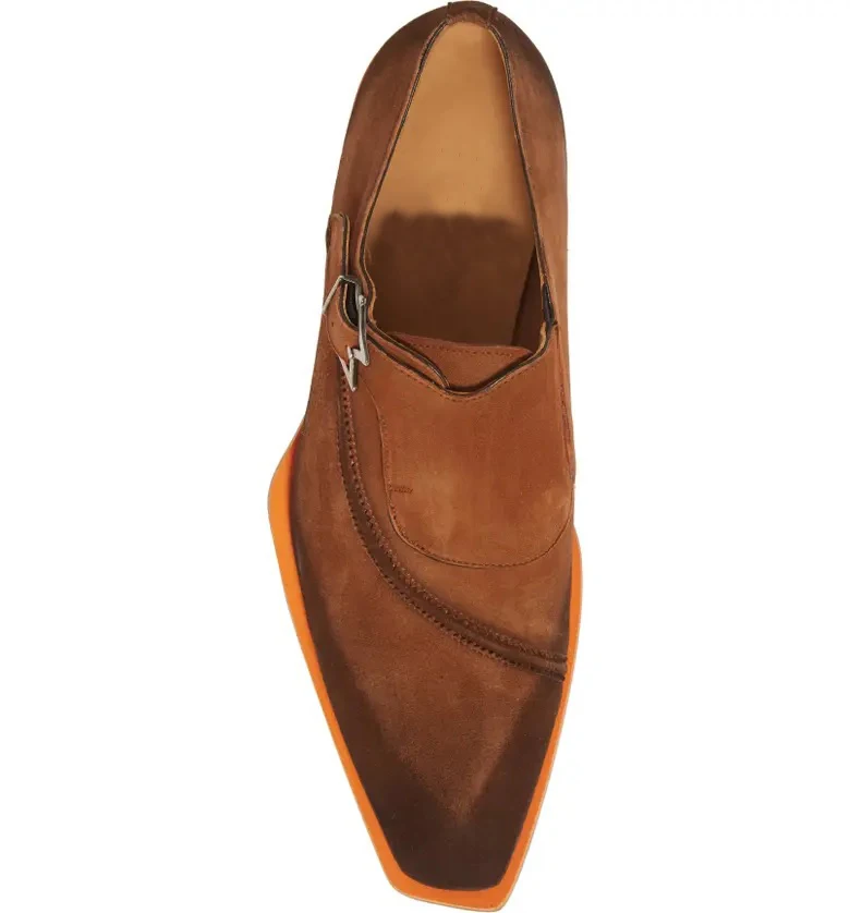 2022 New Arrival Dress Shoes Suede Monk Strap Shoes, High Quality Genuine Leather Hand made