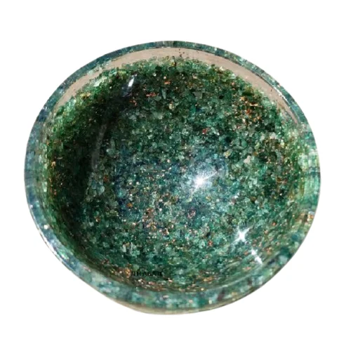 Green Jade Orgone Gemstone Bowls Wholesale Feng Shui and Love Style Crystal Bowls for Home Decoration Agate Patterned