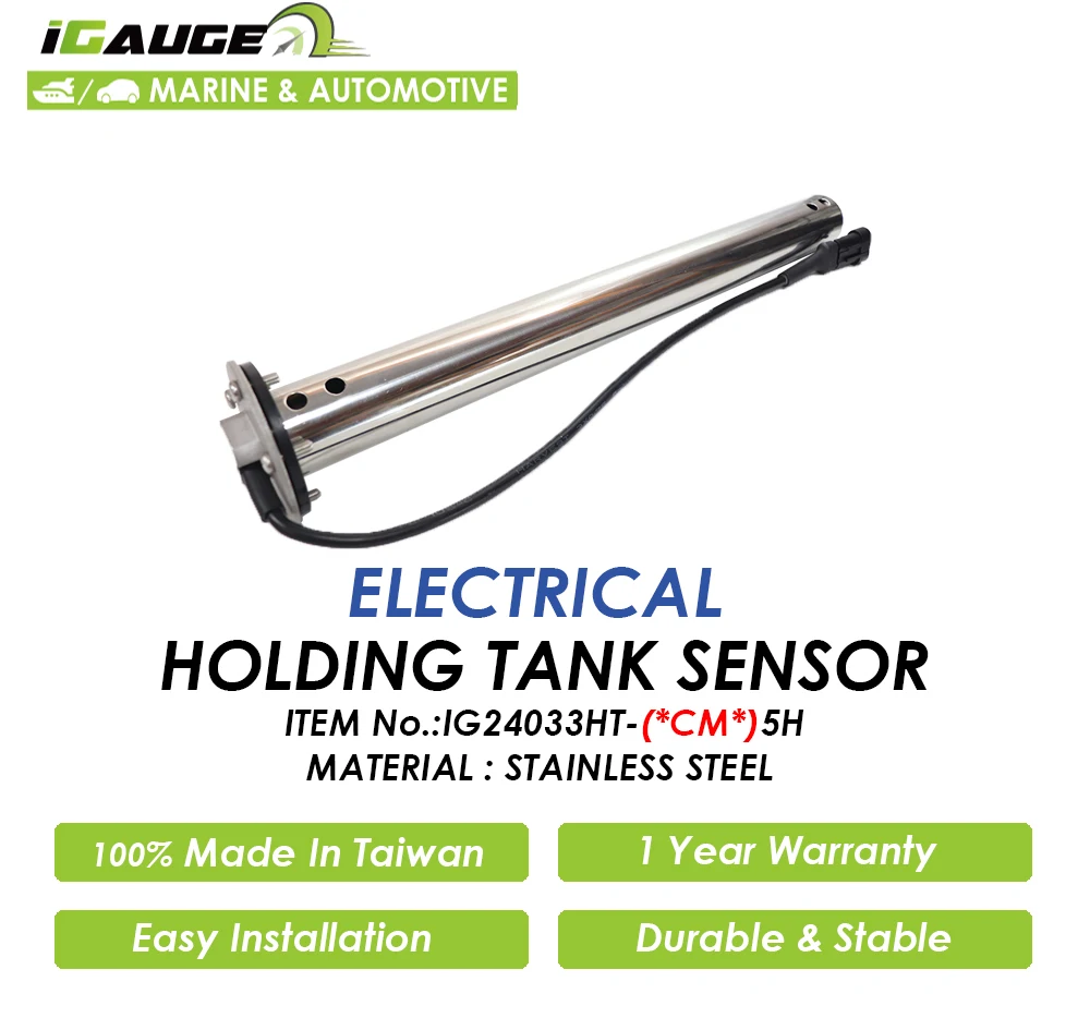 Stainless Steel 300 350 400 450 mm Size 5 Hole Thread  RV Tourist Cruise Wastewater Level Sensor Black Water Sewage Level Sender