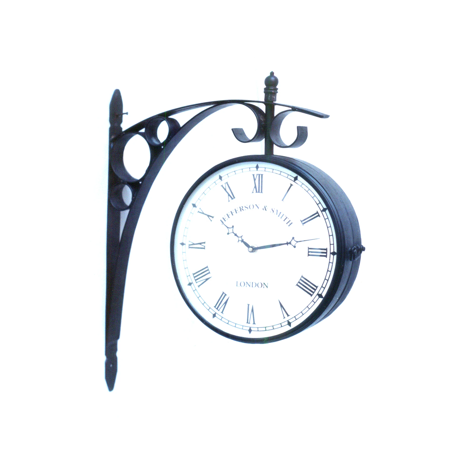Vintage Collectible Rail Station anchor wall clock with Black color and Flower anchor Design wall clock for Decor