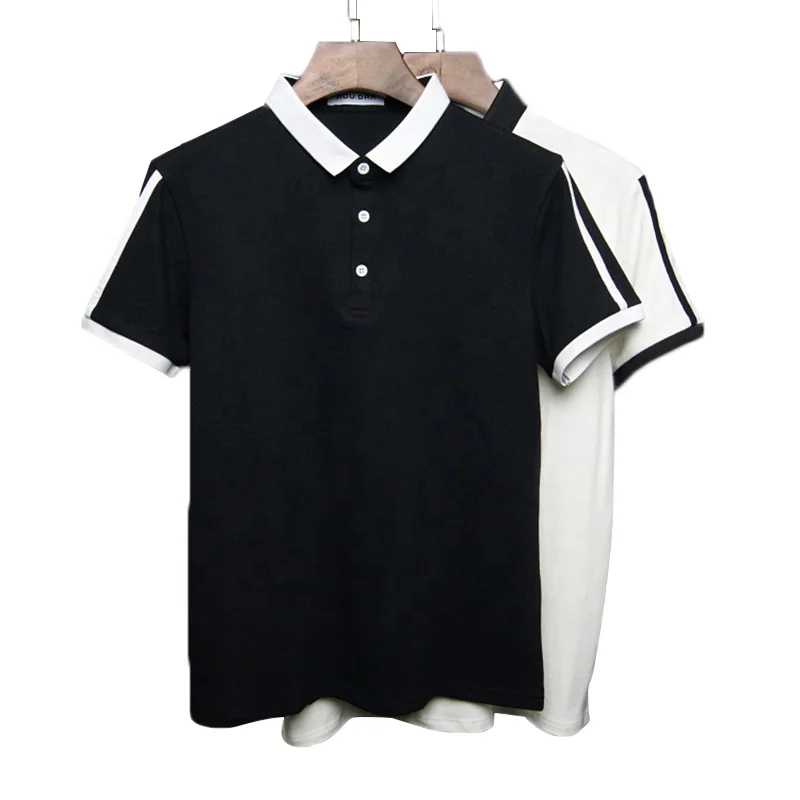 OEM wholesale custom logo golf polo blank black and white custom men polo shirt summer casual wear fashion wear