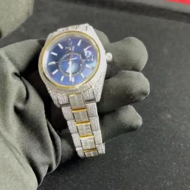 Горячая Распродажа Высококачественные наручные часы с натуральными бриллиантами индийское производство унисекс алмазные из нержавеющей стали