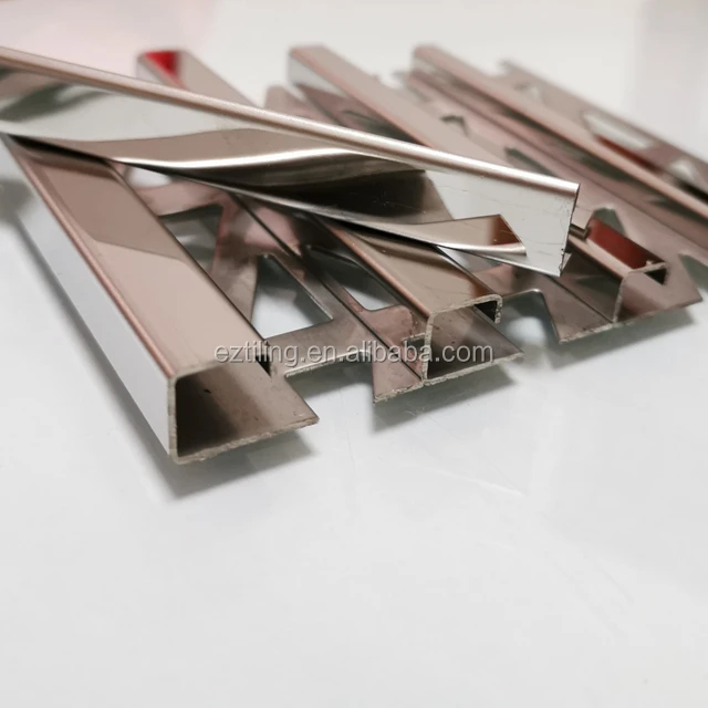 
Decorative line color Metal trim strip L Shape Stainless Steel Tile Trim for hotel 