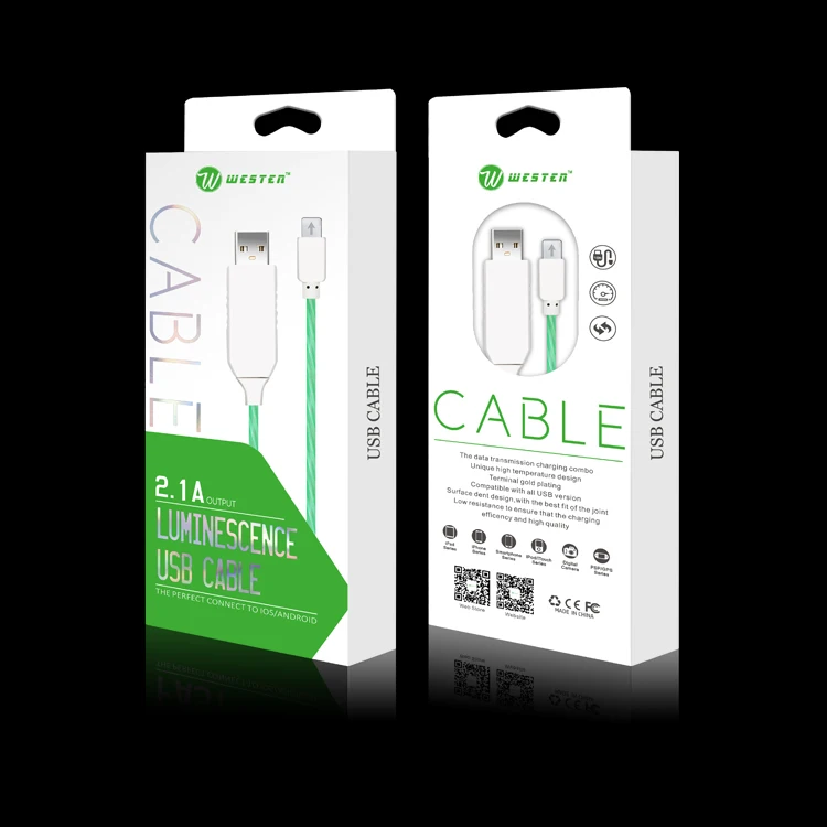 
2021 best seller TPE material Android cell phone use 2.4A USB type C visible LED flowing fast data sync charging cable 