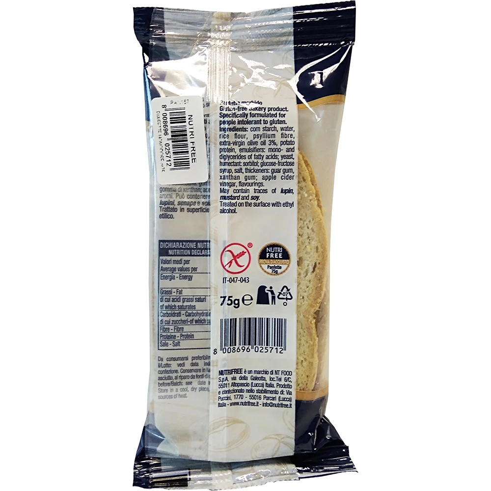 Gluten Free SLICED Bread SINGLE-SERVE PACK 75g ISO Soft Single Package Packaging with 5 Shelf Life White Bread Grain Flavor IFS